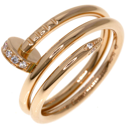 CARTIER Juste uncre double Diamond #48 Ring K18 Pink Gold Ladies [Used]