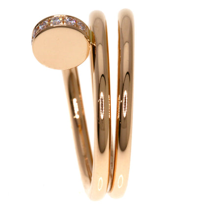 CARTIER Juste uncre double Diamond #48 Ring K18 Pink Gold Ladies [Used]