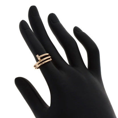 CARTIER Juste uncre double Diamond #48 Ring K18 Pink Gold Ladies [Used]
