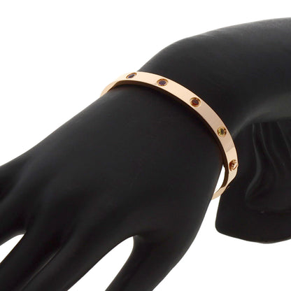 CARTIER LOVE Bracelets Multicolor Stone with Driver #18 Bracelet K18 Pink Gold Ladies [Used]
