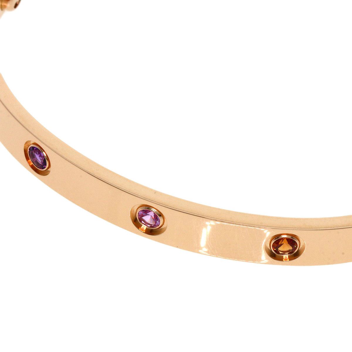 CARTIER LOVE Bracelets Multicolor Stone with Driver #18 Bracelet K18 Pink Gold Ladies [Used]