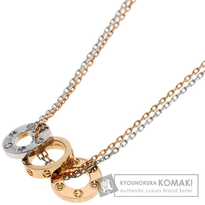 CARTIER Love Three Loop Diamond Necklace K18 Pink Gold K18 White GoldLadies [Used]