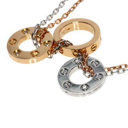 CARTIER Love Three Loop Diamond Necklace K18 Pink Gold K18 White GoldLadies [Used]
