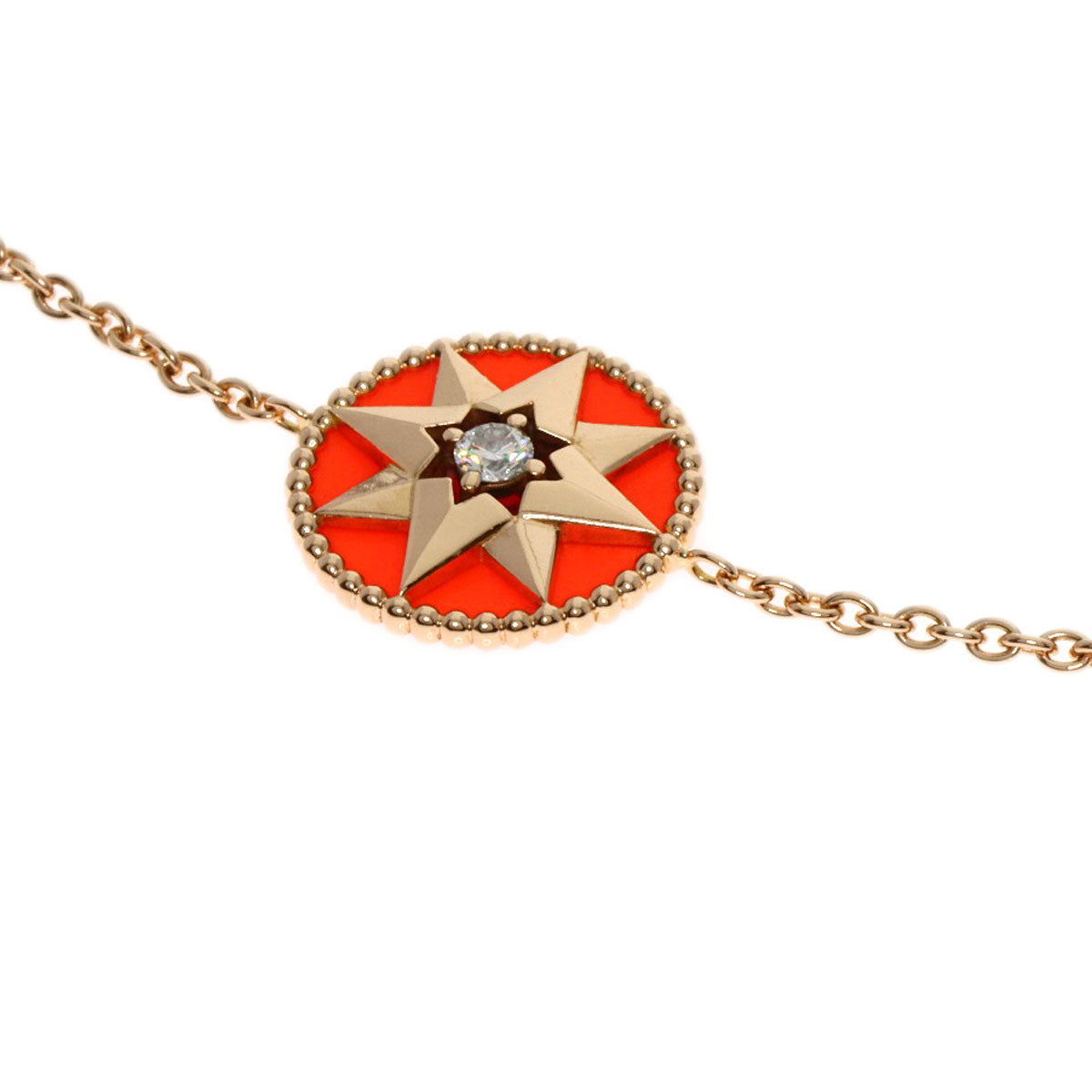 Dior Rose des Vents Diamond Brooch K18 Pink Gold Ladies [Used]