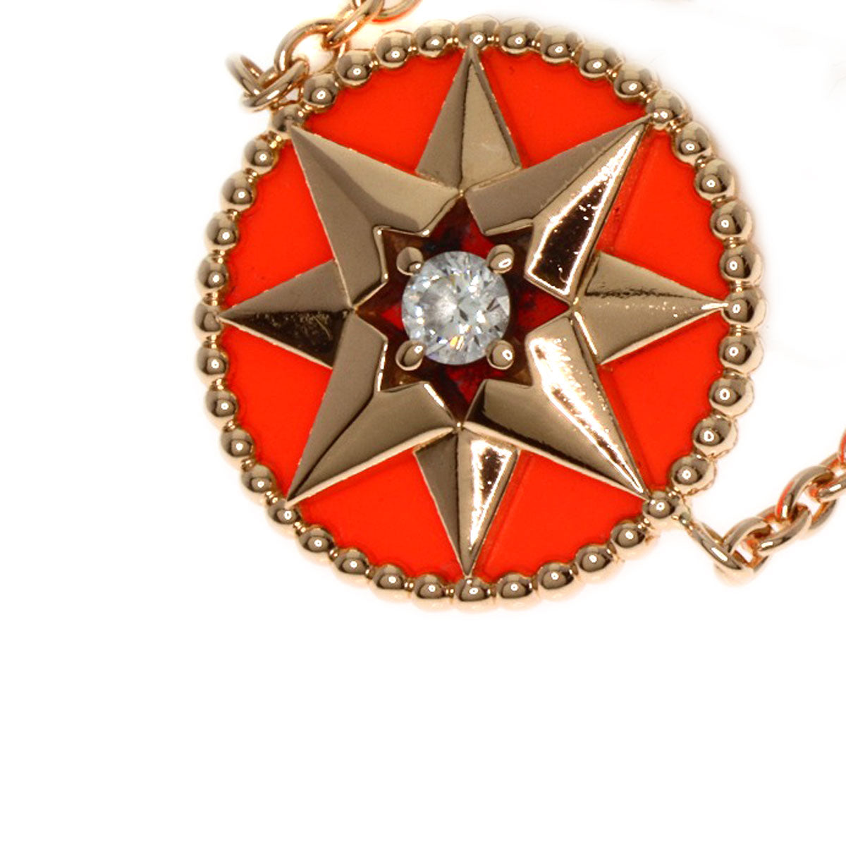 Dior Rose des Vents Diamond Brooch K18 Pink Gold Ladies [Used]