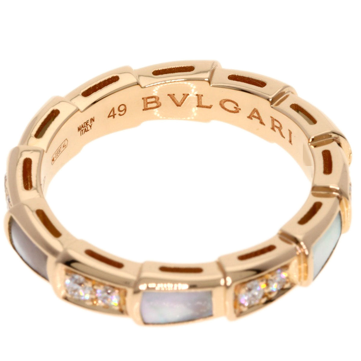 BVLGARI   Ring Serpenti Viper Diamond #49 K18 Pink Gold Ladies