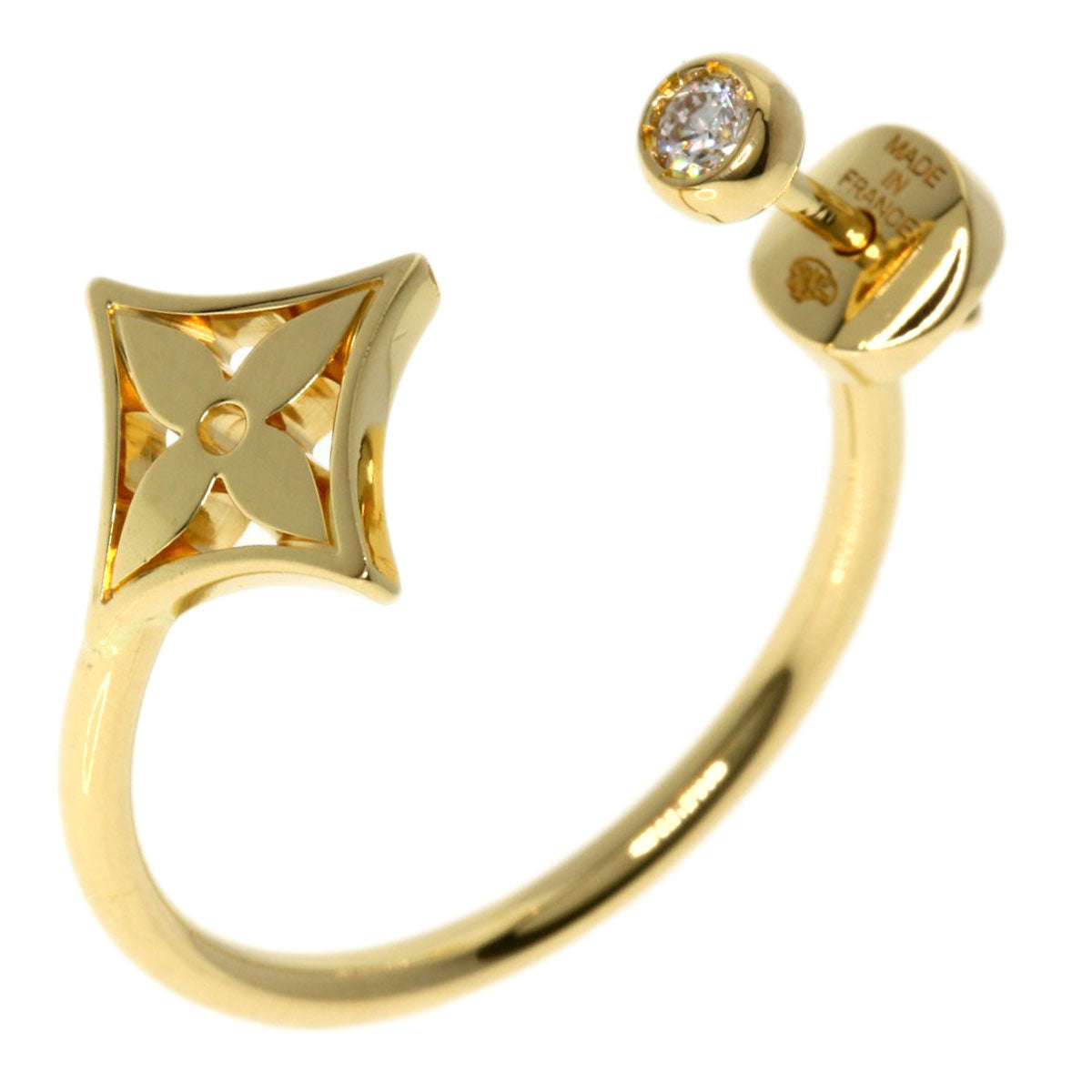 LOUIS VUITTON   earring Creole Monogram Ldylle Diamond Single Ear K18 Yellow Gold Ladies