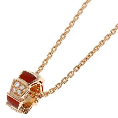 BVLGARI   Necklace Serpenti Carnelian Diamond K18 Pink Gold Ladies