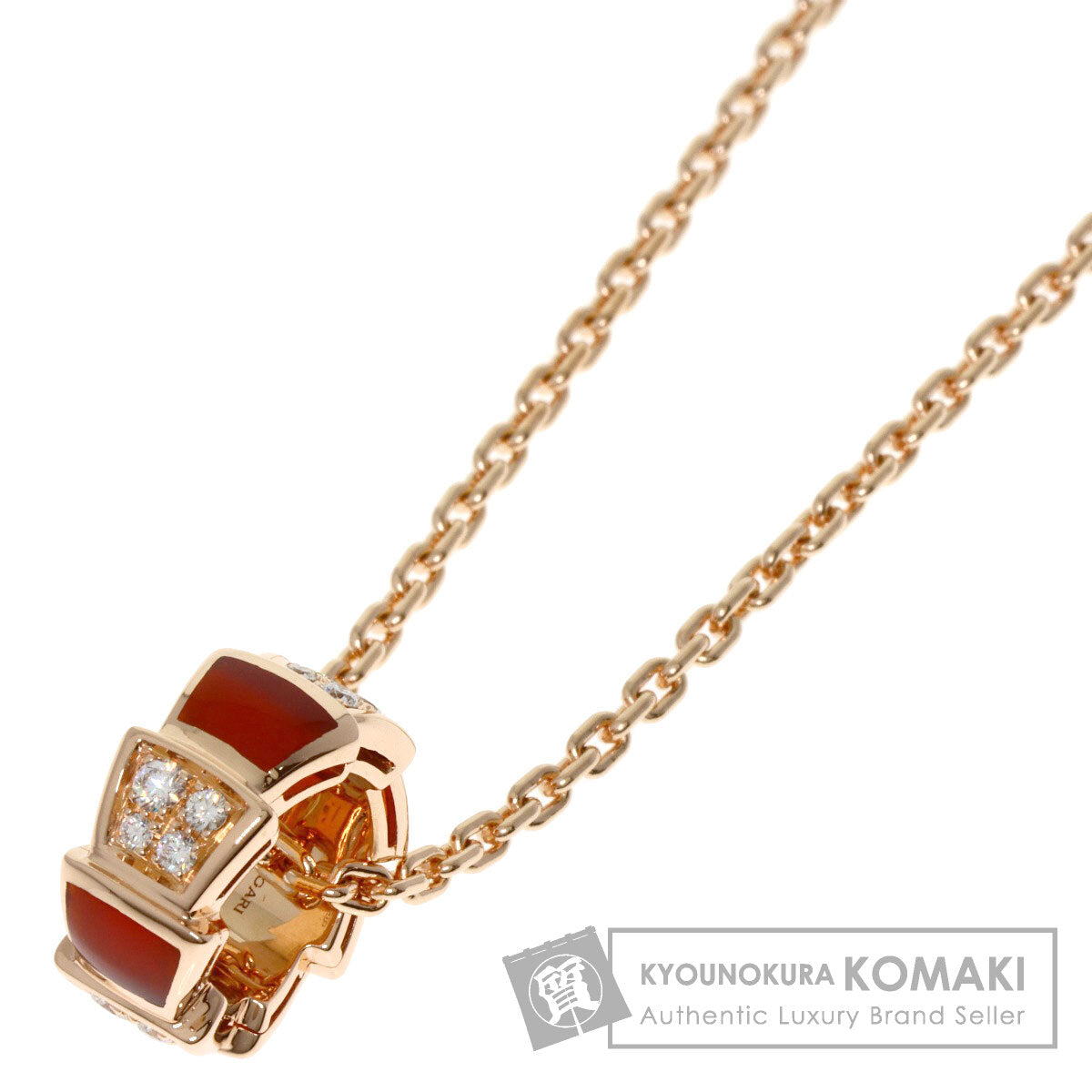 BVLGARI   Necklace Serpenti Carnelian Diamond K18 Pink Gold Ladies