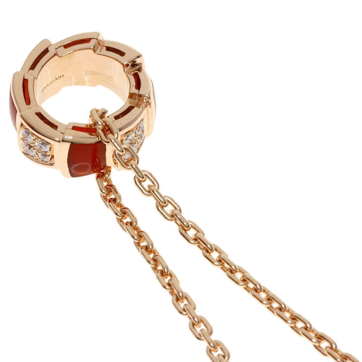 BVLGARI   Necklace Serpenti Carnelian Diamond K18 Pink Gold Ladies