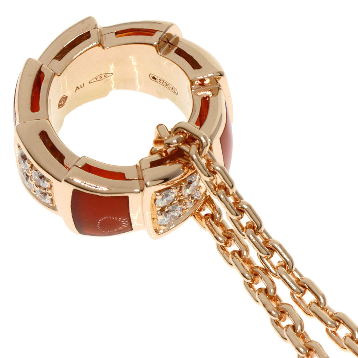 BVLGARI   Necklace Serpenti Carnelian Diamond K18 Pink Gold Ladies