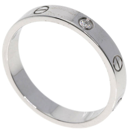 CARTIER Mini love ring 1P Diamond #64 Ring K18 White Gold unisex [Used]