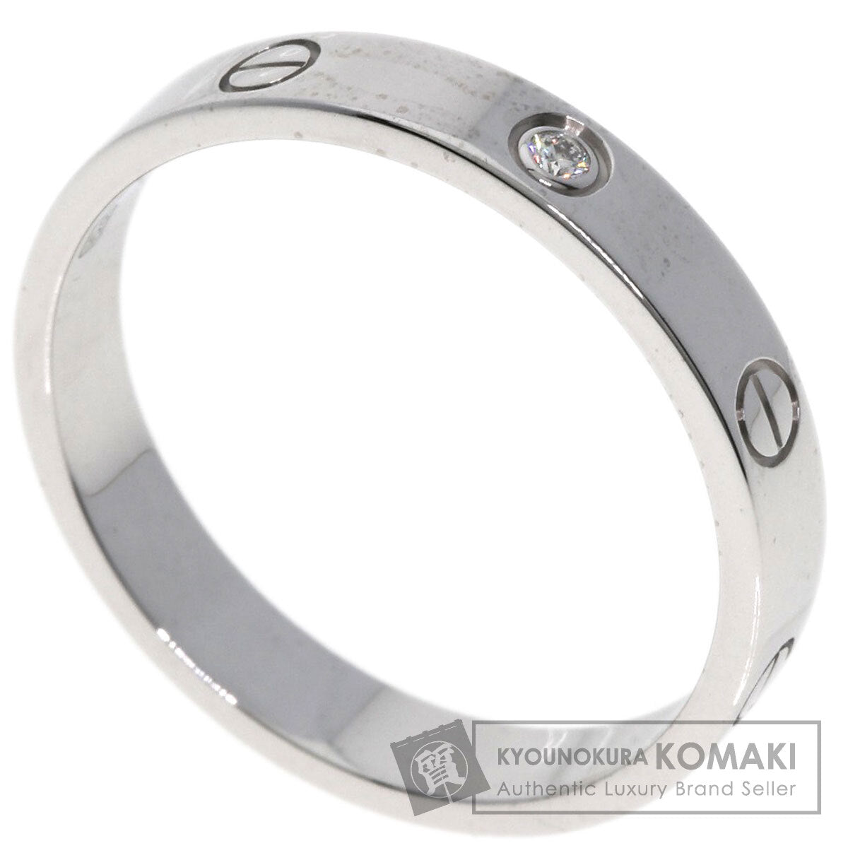 CARTIER Mini love ring 1P Diamond #64 Ring K18 White Gold unisex [Used]