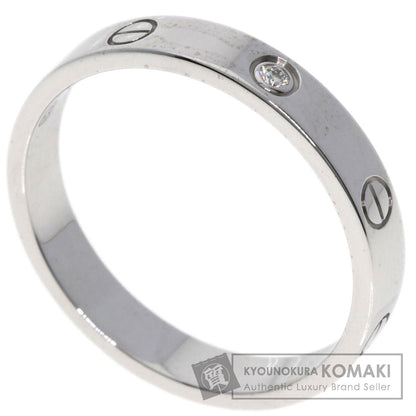 CARTIER Mini love ring 1P Diamond #64 Ring K18 White Gold unisex [Used]