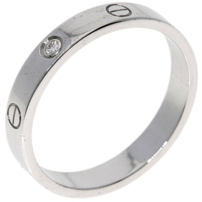 CARTIER Mini love ring 1P Diamond #64 Ring K18 White Gold unisex [Used]