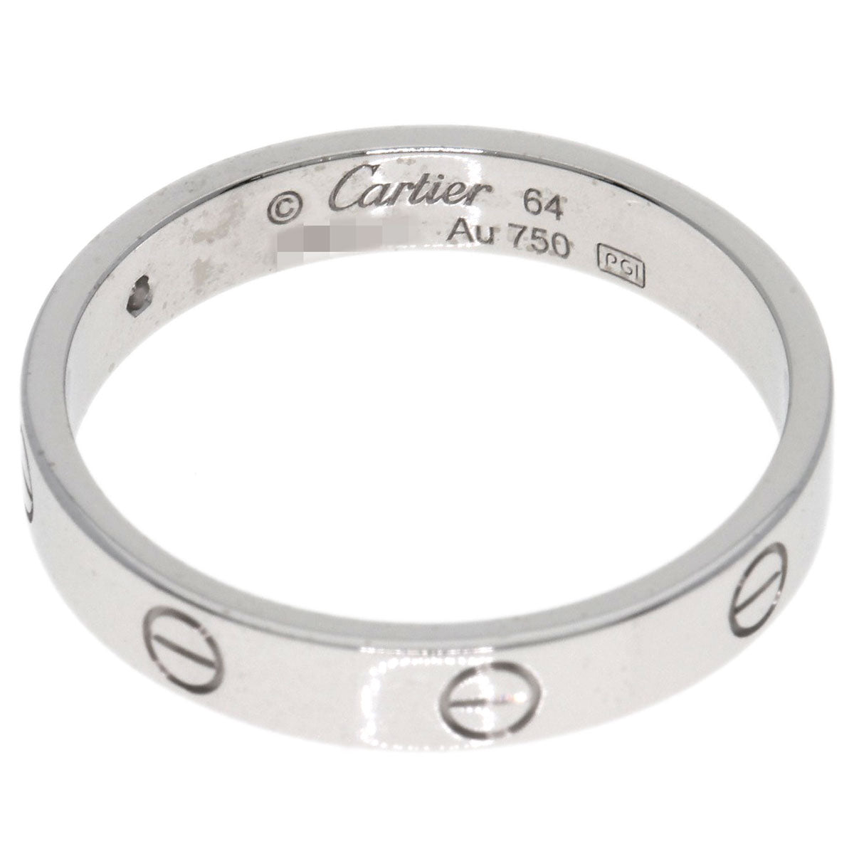 CARTIER Mini love ring 1P Diamond #64 Ring K18 White Gold unisex [Used]