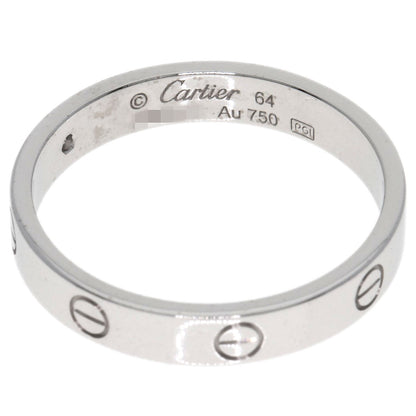 CARTIER Mini love ring 1P Diamond #64 Ring K18 White Gold unisex [Used]