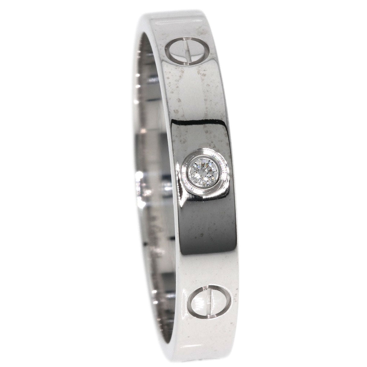 CARTIER Mini love ring 1P Diamond #64 Ring K18 White Gold unisex [Used]