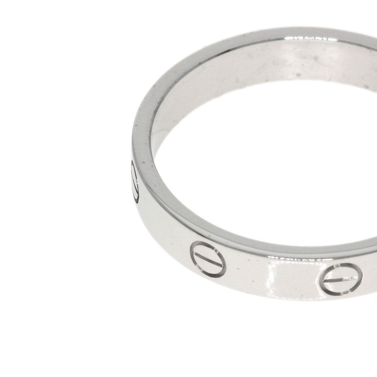 CARTIER Mini love ring 1P Diamond #64 Ring K18 White Gold unisex [Used]
