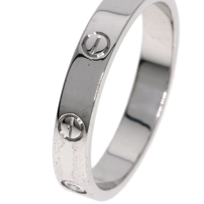 CARTIER Mini love ring 1P Diamond #64 Ring K18 White Gold unisex [Used]