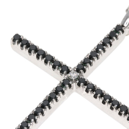 Damiani Mystery Cross Diamond Black Diamond Necklace K18 White Gold Ladies [Used]