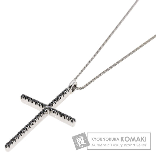 Damiani Mystery Cross Diamond Black Diamond Necklace K18 White Gold Ladies [Used]