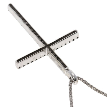 Damiani Mystery Cross Diamond Black Diamond Necklace K18 White Gold Ladies [Used]