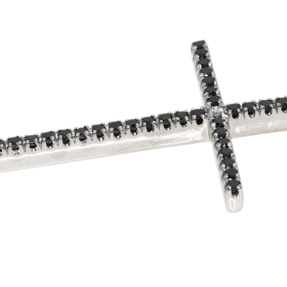 Damiani Mystery Cross Diamond Black Diamond Necklace K18 White Gold Ladies [Used]