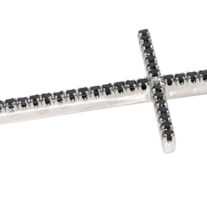 Damiani Mystery Cross Diamond Black Diamond Necklace K18 White Gold Ladies [Used]
