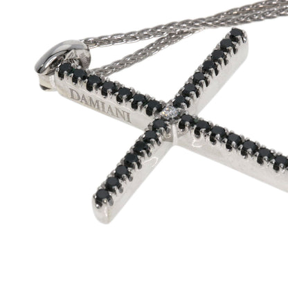 Damiani Mystery Cross Diamond Black Diamond Necklace K18 White Gold Ladies [Used]