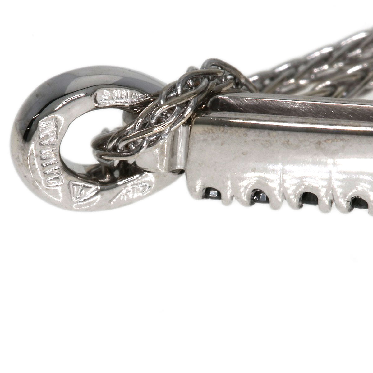 Damiani Mystery Cross Diamond Black Diamond Necklace K18 White Gold Ladies [Used]