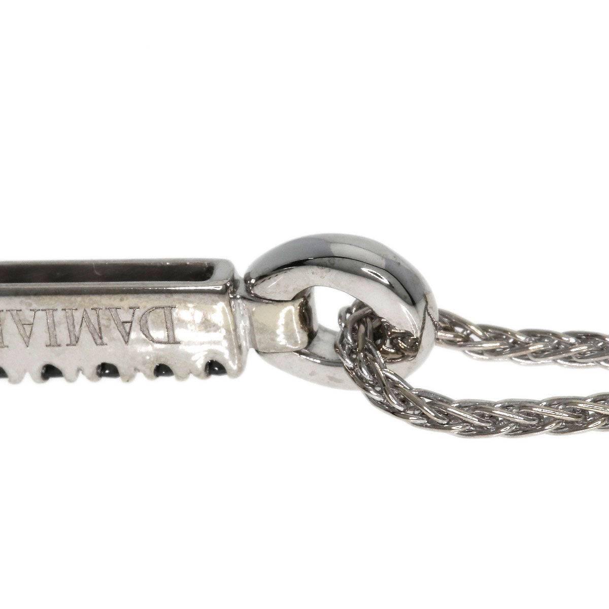 Damiani Mystery Cross Diamond Black Diamond Necklace K18 White Gold Ladies [Used]