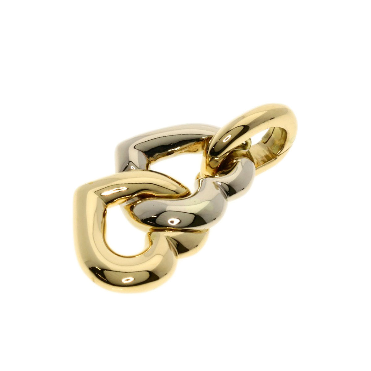 CARTIER Double heart Pendant top K18 Yellow Gold Ladies [Used]