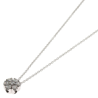 Ponte Vecchio Flower Diamond Necklace K18 White Gold Ladies [Used]