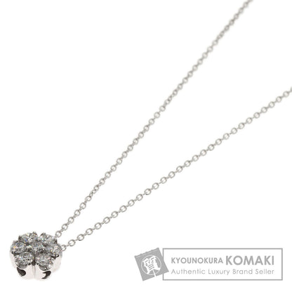 Ponte Vecchio Flower Diamond Necklace K18 White Gold Ladies [Used]