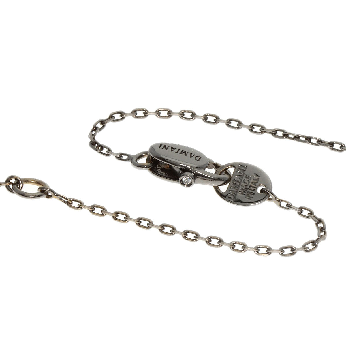 Damiani Belle Epoque Square Black Burnished Diamond Necklace K18 White Gold Ladies [Used]