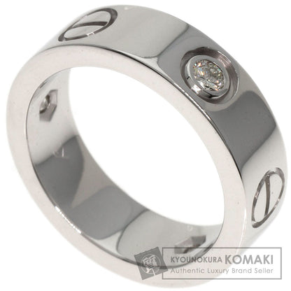 CARTIER love ring half Diamond #47 Ring K18 White Gold Ladies [Used]