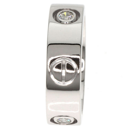 CARTIER love ring half Diamond #47 Ring K18 White Gold Ladies [Used]