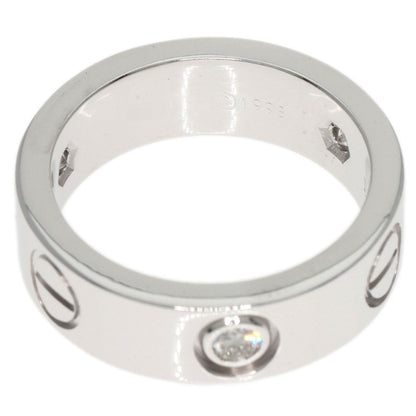 CARTIER love ring half Diamond #47 Ring K18 White Gold Ladies [Used]