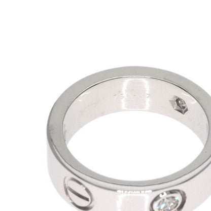 CARTIER love ring half Diamond #47 Ring K18 White Gold Ladies [Used]