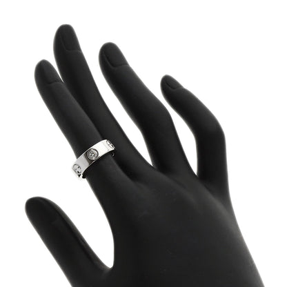 CARTIER love ring half Diamond #47 Ring K18 White Gold Ladies [Used]