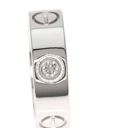 CARTIER love ring half Diamond #47 Ring K18 White Gold Ladies [Used]