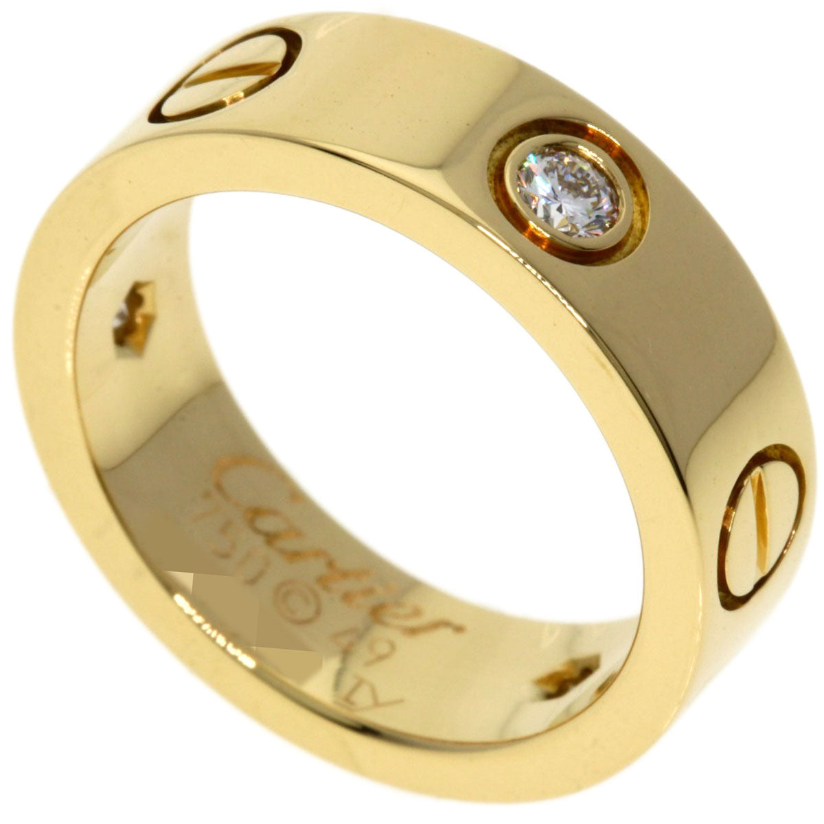 CARTIER   Ring love ring 3P Diamond  #49 K18 Yellow Gold Ladies