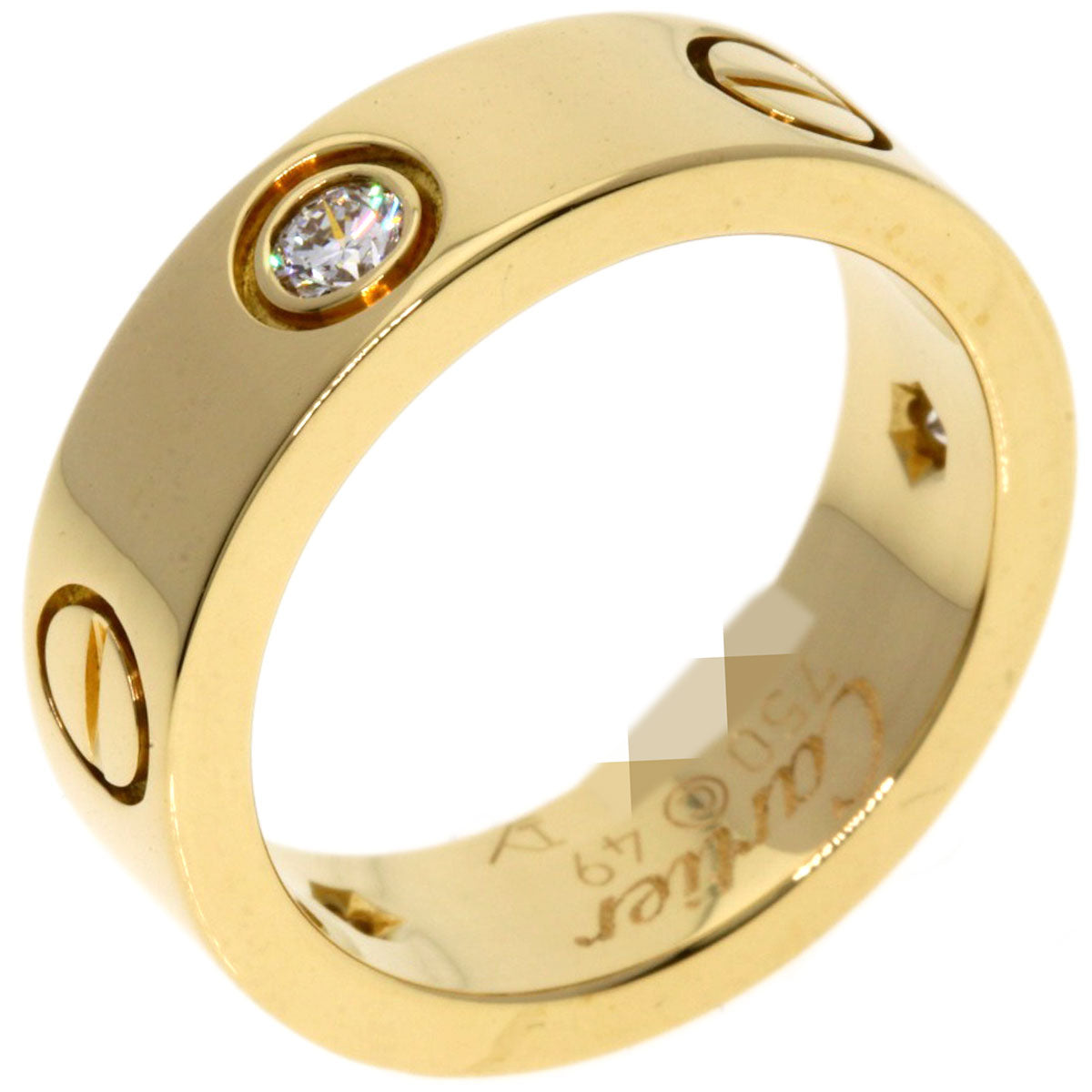 CARTIER   Ring love ring 3P Diamond  #49 K18 Yellow Gold Ladies