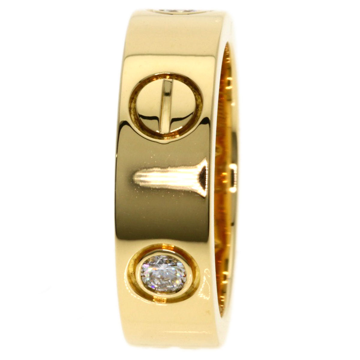 CARTIER   Ring love ring 3P Diamond  #49 K18 Yellow Gold Ladies