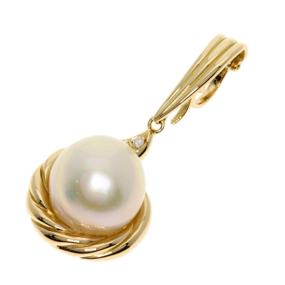 TASAKI Pearl Pearl Diamond Pendant top K18 Yellow Gold Ladies [Used]