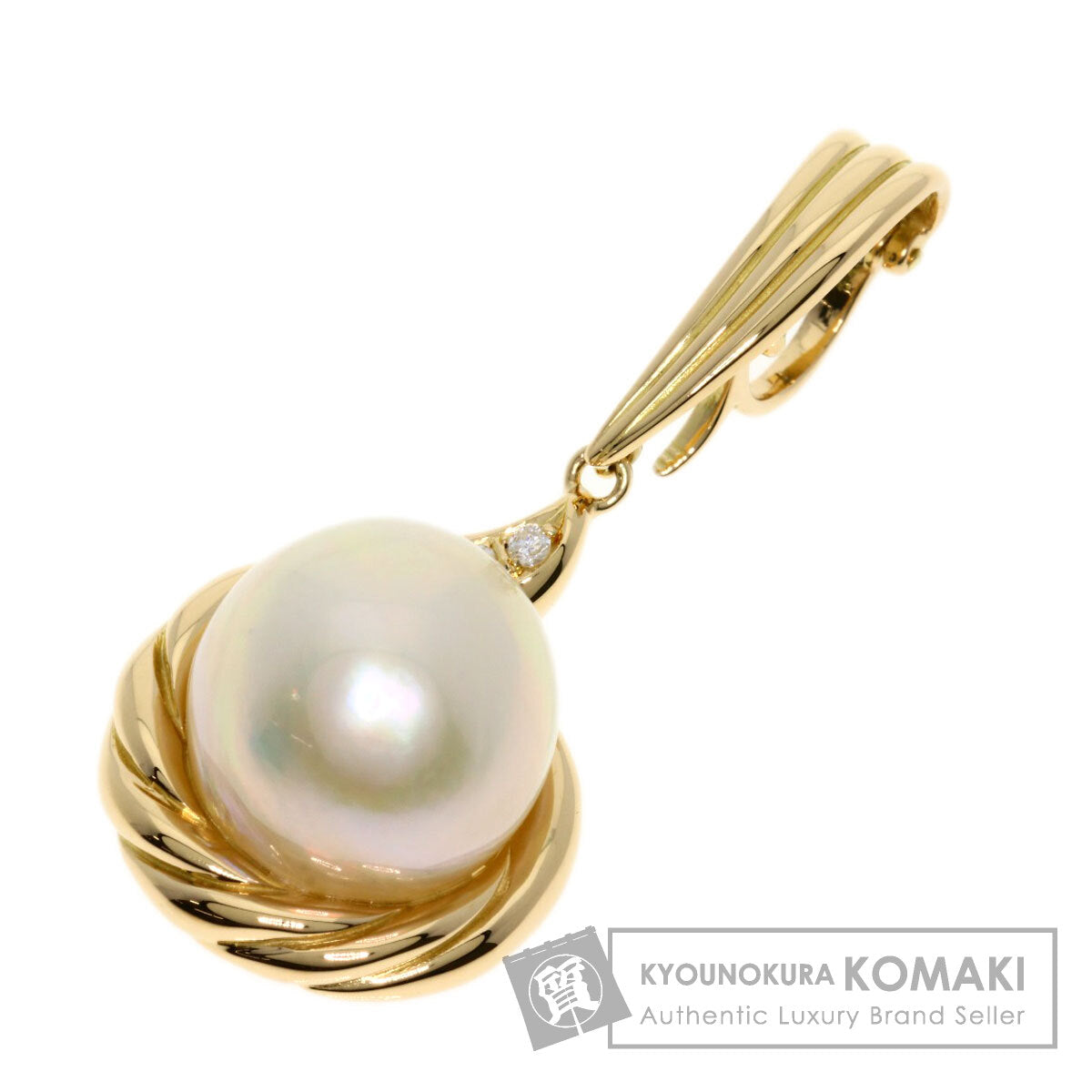 TASAKI Pearl Pearl Diamond Pendant top K18 Yellow Gold Ladies [Used]