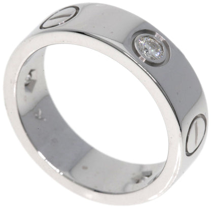 CARTIER love ring half diamond # 50 Ring K18 White Gold Ladies [Used]