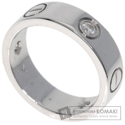 CARTIER love ring half diamond # 50 Ring K18 White Gold Ladies [Used]