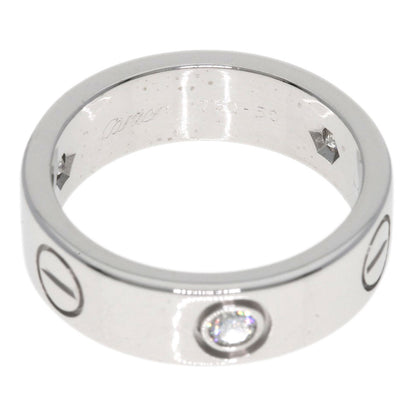 CARTIER love ring half diamond # 50 Ring K18 White Gold Ladies [Used]
